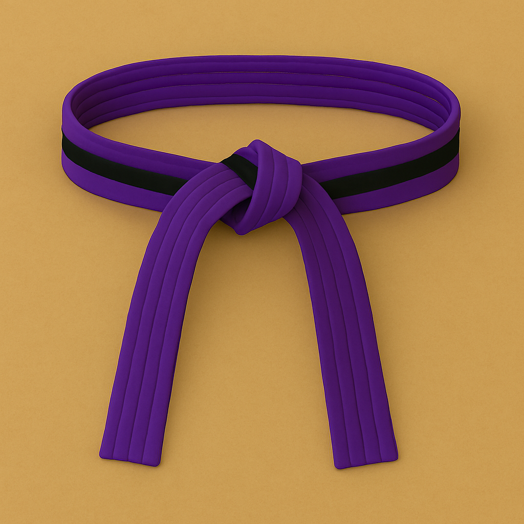 Purple belt with a black stripe