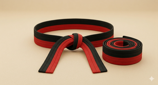 Black & Red POOM Stripe belt